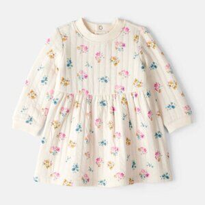 Carters Baby Girl Floral Dress Size 18M Ivory Long Sleeves NEW
